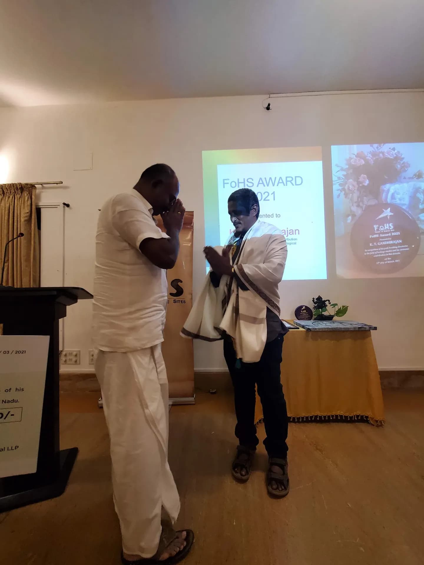 Mr. K. T. Gandhirajan felicitation at the 7th FoHS Day